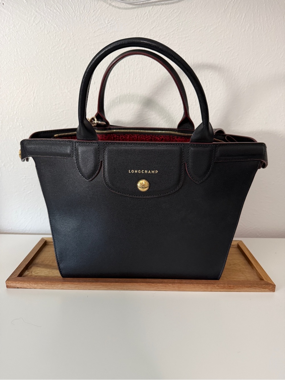 Longchamp Leather Heritage Tote Bag in Black - Picture 2 of 10